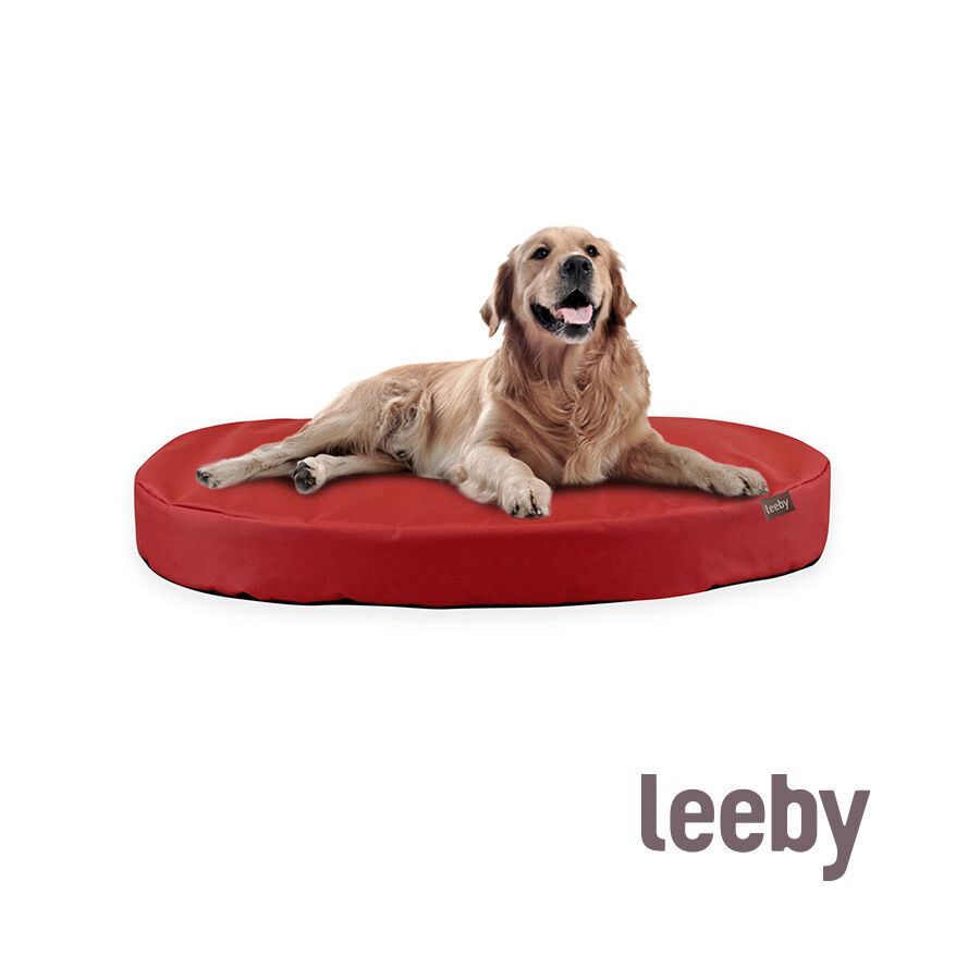 Leeby Colchão vermelho impermeável e amovível para cães, , large image number null